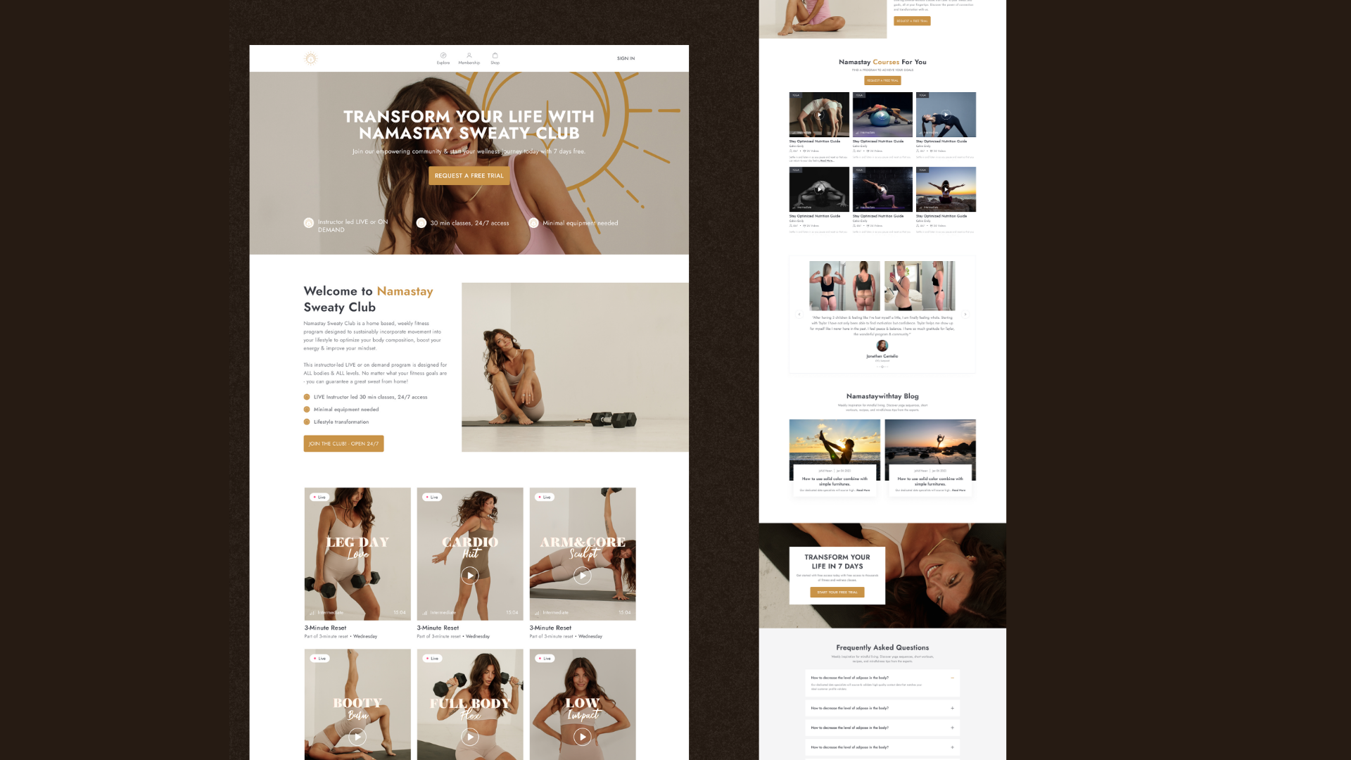 Namastay web platform — view 1